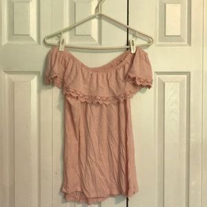 Cute Pink Off the Shoulder Summer Top
